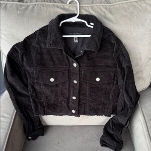 Forever 21 Black Corduroy Jean Jacket